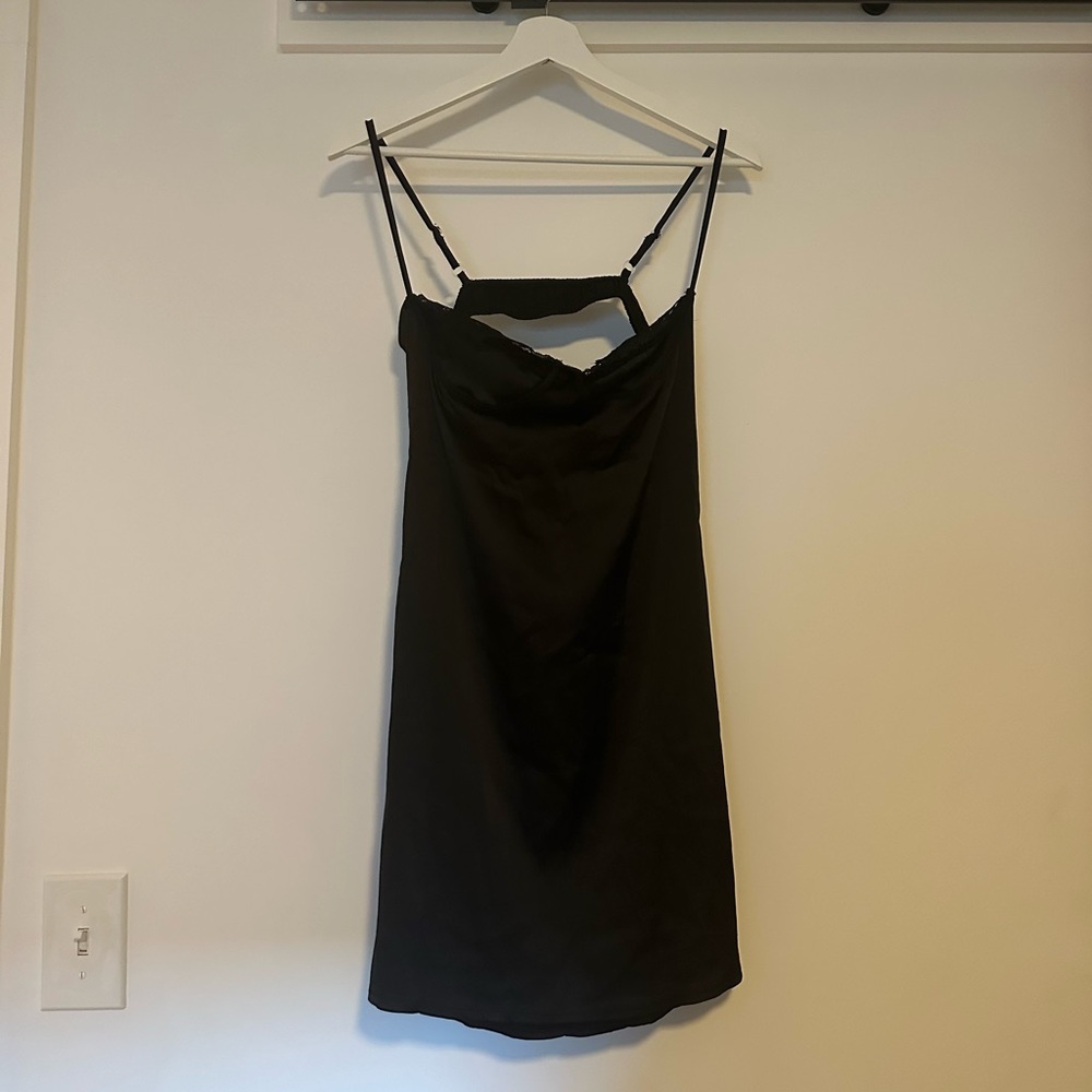 Black Satin Slip Dress